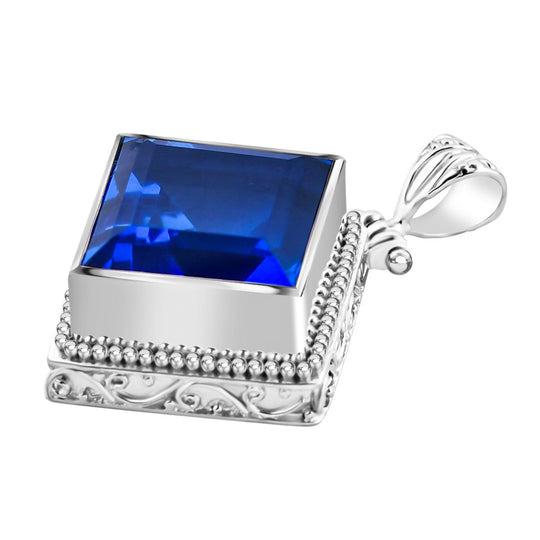 Royal Bali - Ceylon Blau Quarz Triplette Anhänger 925 Silber ca. 18.84 ct