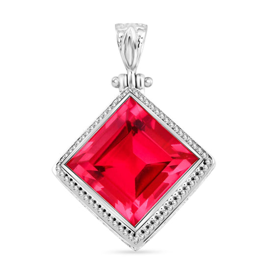 Royal Bali - Ceylon Blau Quarz Triplette Anhänger 925 Silber ca. 18.84 ct