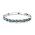 Blaues Türkis Armreif ca. 19 cm Edelstahl ca. 10.80 ct
