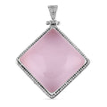 Royal Bali - Rosenquarz Anhänger, 925 Silber ca. 76.43 ct