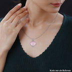 Royal Bali - Rosenquarz Anhänger, 925 Silber ca. 76.43 ct
