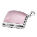 Royal Bali - Rosenquarz Anhänger, 925 Silber ca. 76.43 ct