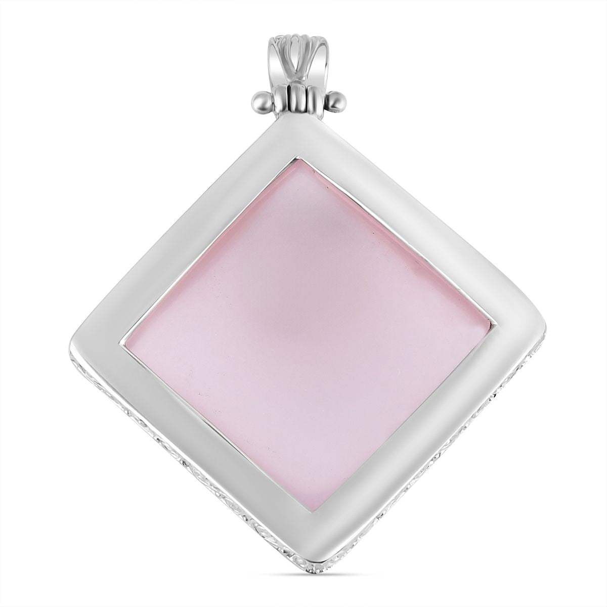Royal Bali - Rosenquarz Anhänger, 925 Silber ca. 76.43 ct