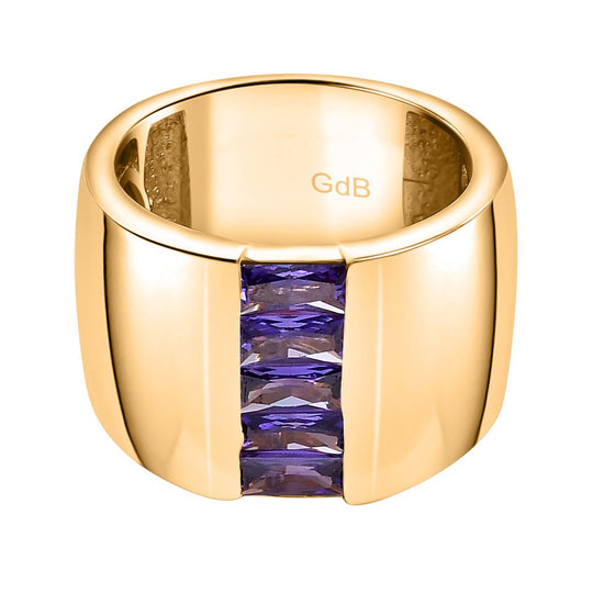 Blauer Zirkonia Ring, Messing  (Größe 17.00)