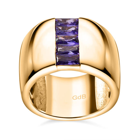 Blauer Zirkonia Ring, Messing  (Größe 17.00)