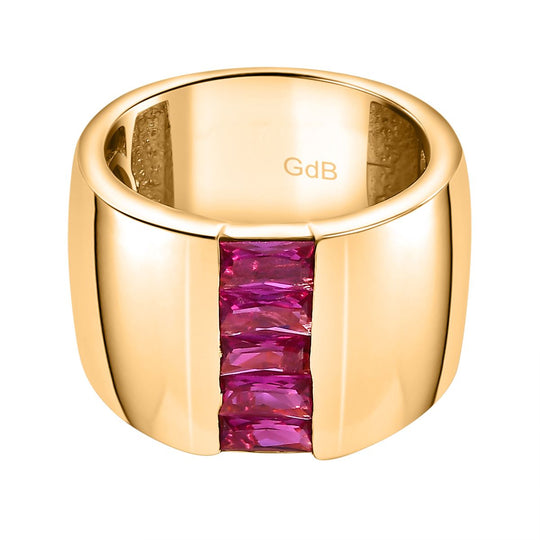 Rubin Zirkonia Ring, Goldfarben (Größe 18.00)