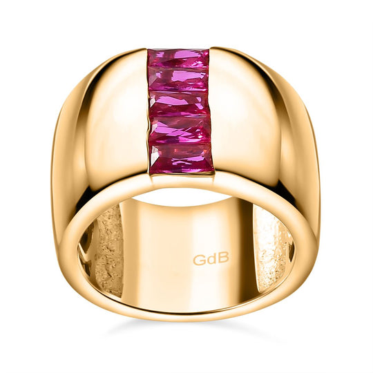 Rubin Zirkonia Ring, Goldfarben (Größe 18.00)