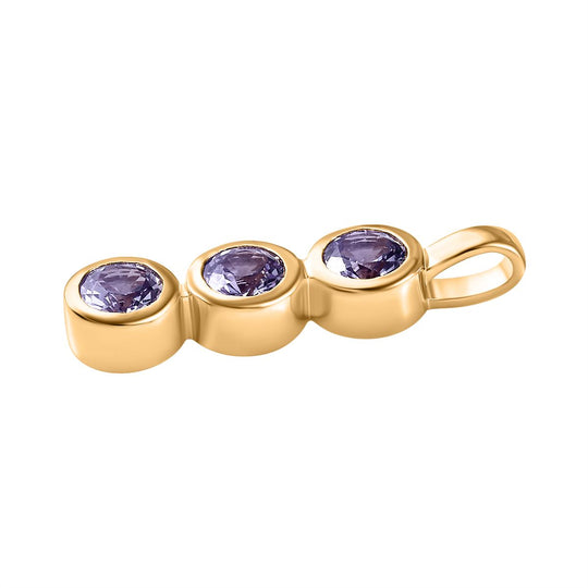 Labor erstellt Alexandrit Anhänger 925 Silber Gelbgold Vermeil ca. 2,01 ct.