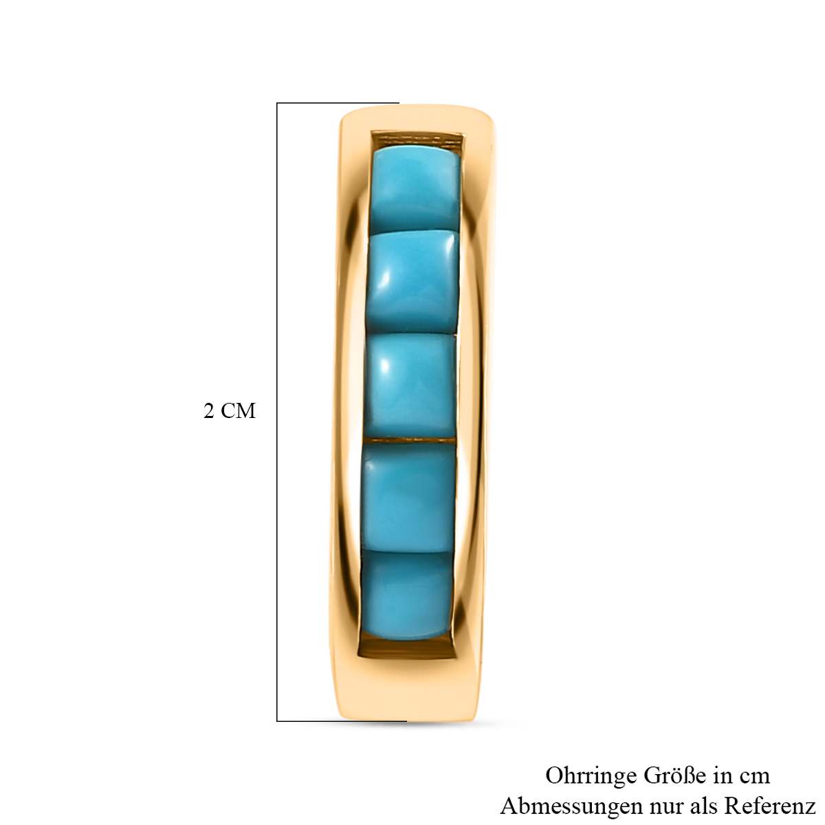 AA Sleeping Beauty Türkis Ohrringe 925 Silber Gelbgold Vermeil ca. 1,26 ct.