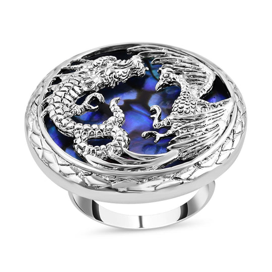 Royal Bali - Abalone Muschel Ring 925 Silber (Größe 20.00), ca.