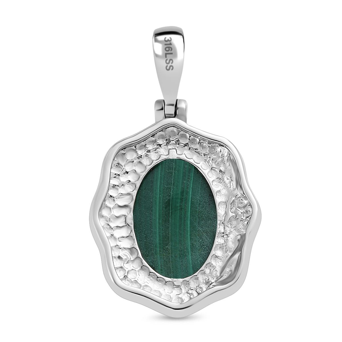 Malachit Anhänger  Edelstahl ca. 20.65 ct