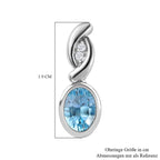Himmelblauer Topas, Weißer Zirkon Ohrringe 925 Silber rhodiniert ca. 2,13 ct.