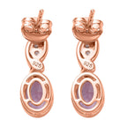 Rose De France Amethyst, Weißer Zirkon Ohrringe 925 Silber Roségold Vermeil ca. 1,54 ct.