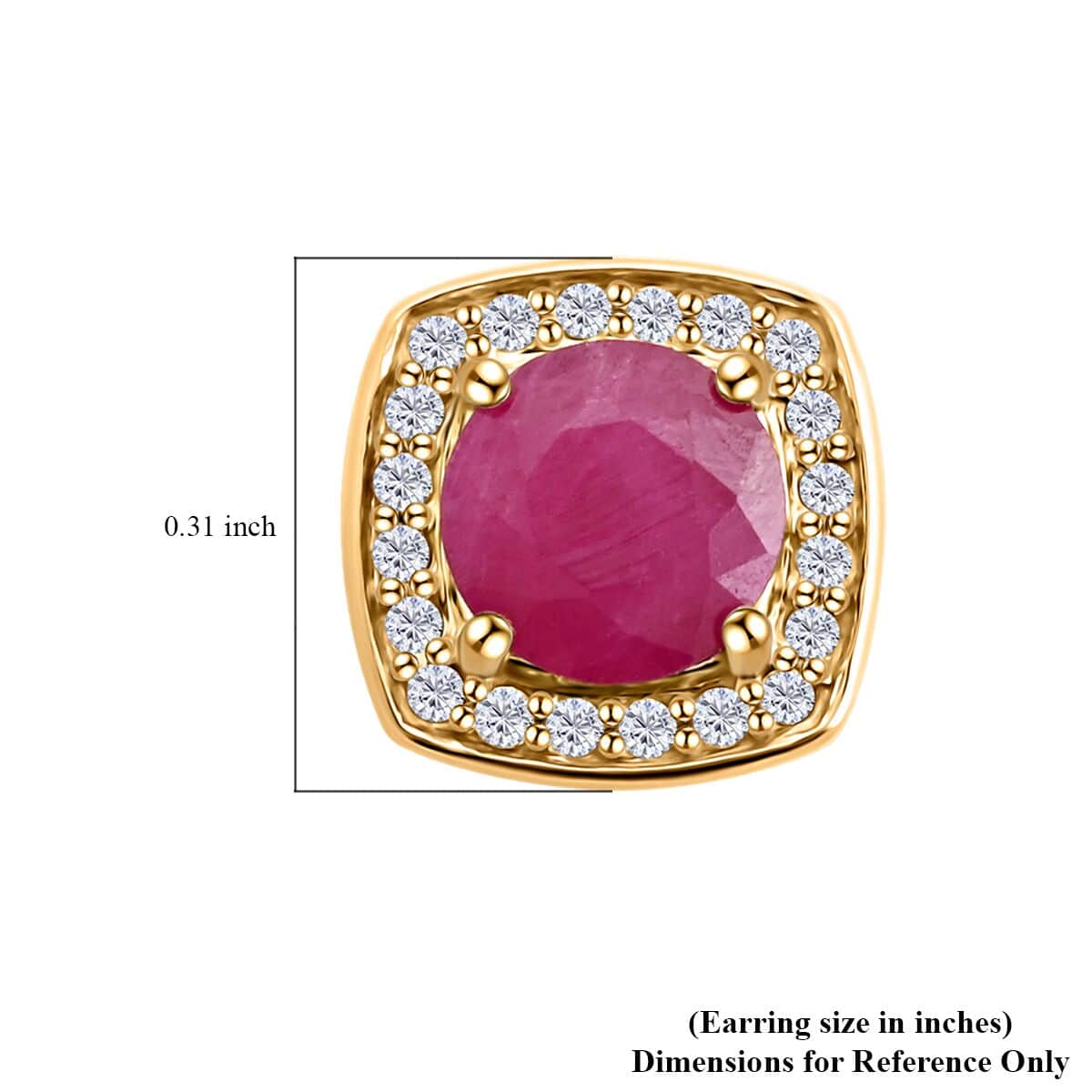 LUXORO zertifizierte und geprüfte AAA natürliche Mosambik Rubin und I2 Diamant Halo Ohrringe in 417 Gold - 2,15 ct.