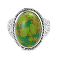 Grüner Türkis Ring, Edelstahl (Größe 17.00) ca. 10.53 ct