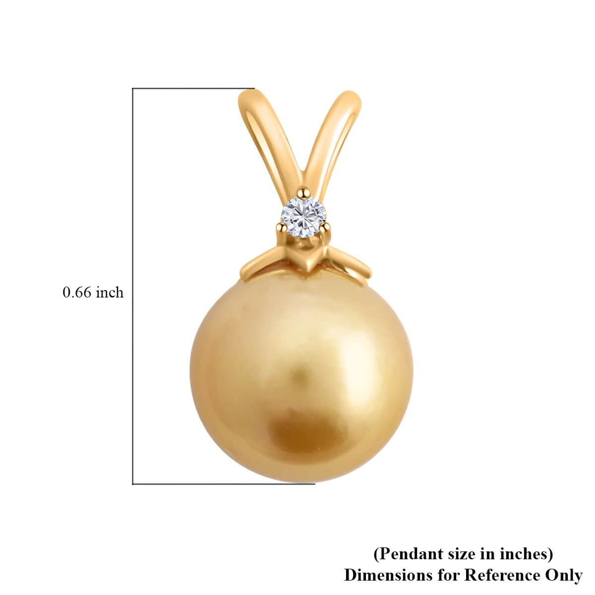AAA Goldene Südsee Perle, Weißer Diamant Anhänger 750 Gold Standard