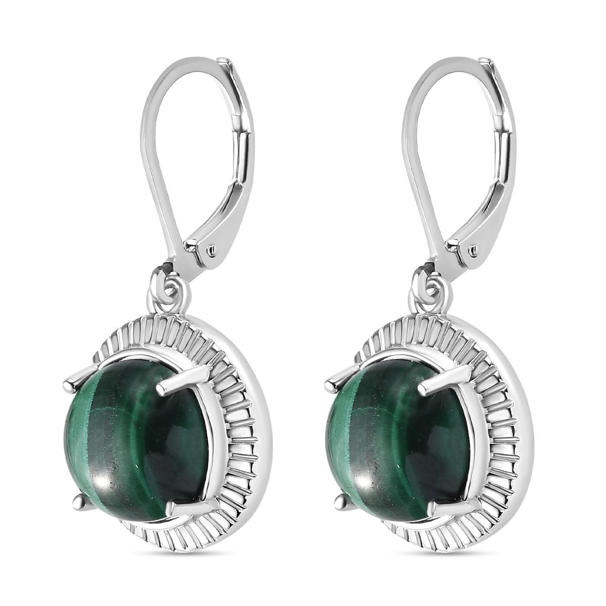 Malachit Ohrringe Messing ca. 10.09 ct