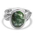 Sibirischer Seraphinite Ring 925 Silber platiniert (Größe 20.00) ca. 4,29 ct