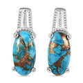 Blaue Türkis-Ohrringe - 6,37 ct.