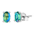 Pfau Quarz Triplett Ohrringe, 925 Silber - 1,11 ct.
