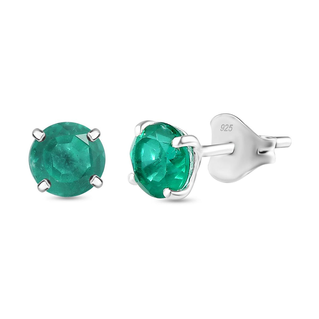 Smaragd-Triplette-Quarz Ohrringe 925 Silber ca. 1,97 ct.