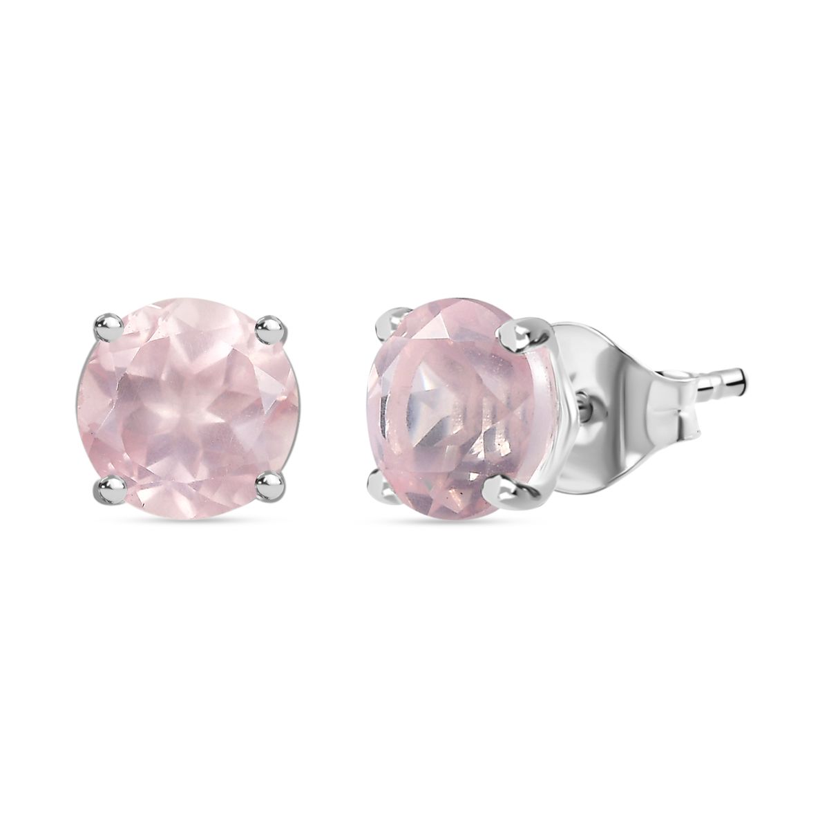 Rosenquarz Ohrringe 925 Silber ca. 1.68 ct