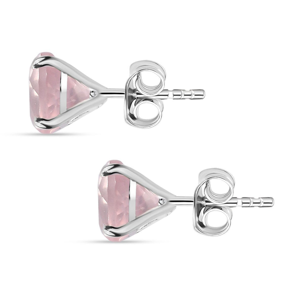 Rosenquarz Ohrringe 925 Silber ca. 1.68 ct