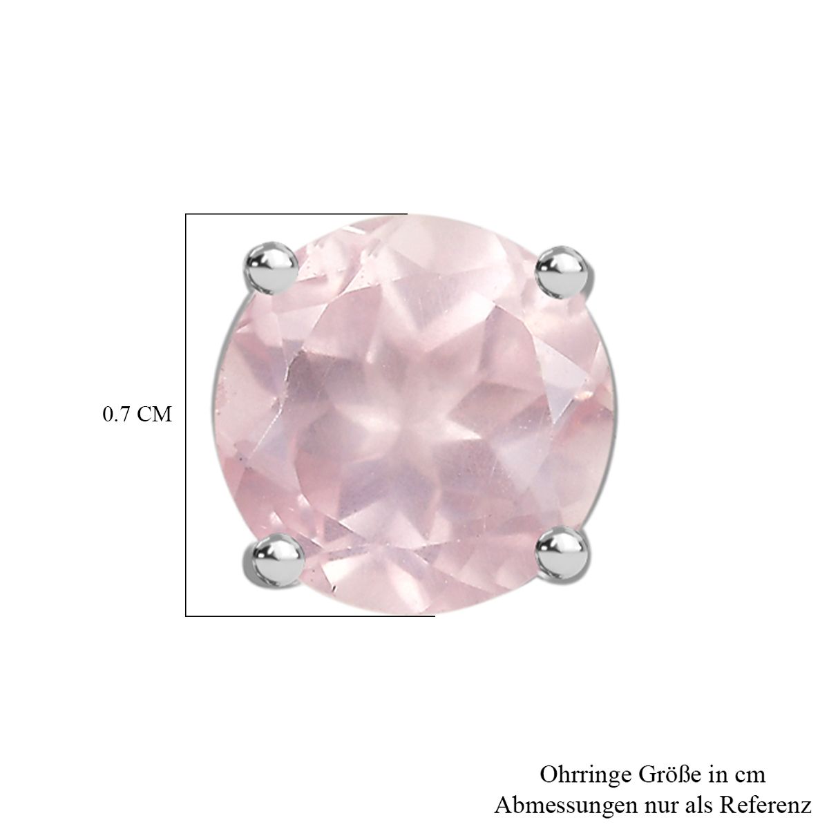 Rosenquarz Ohrringe 925 Silber ca. 1.68 ct