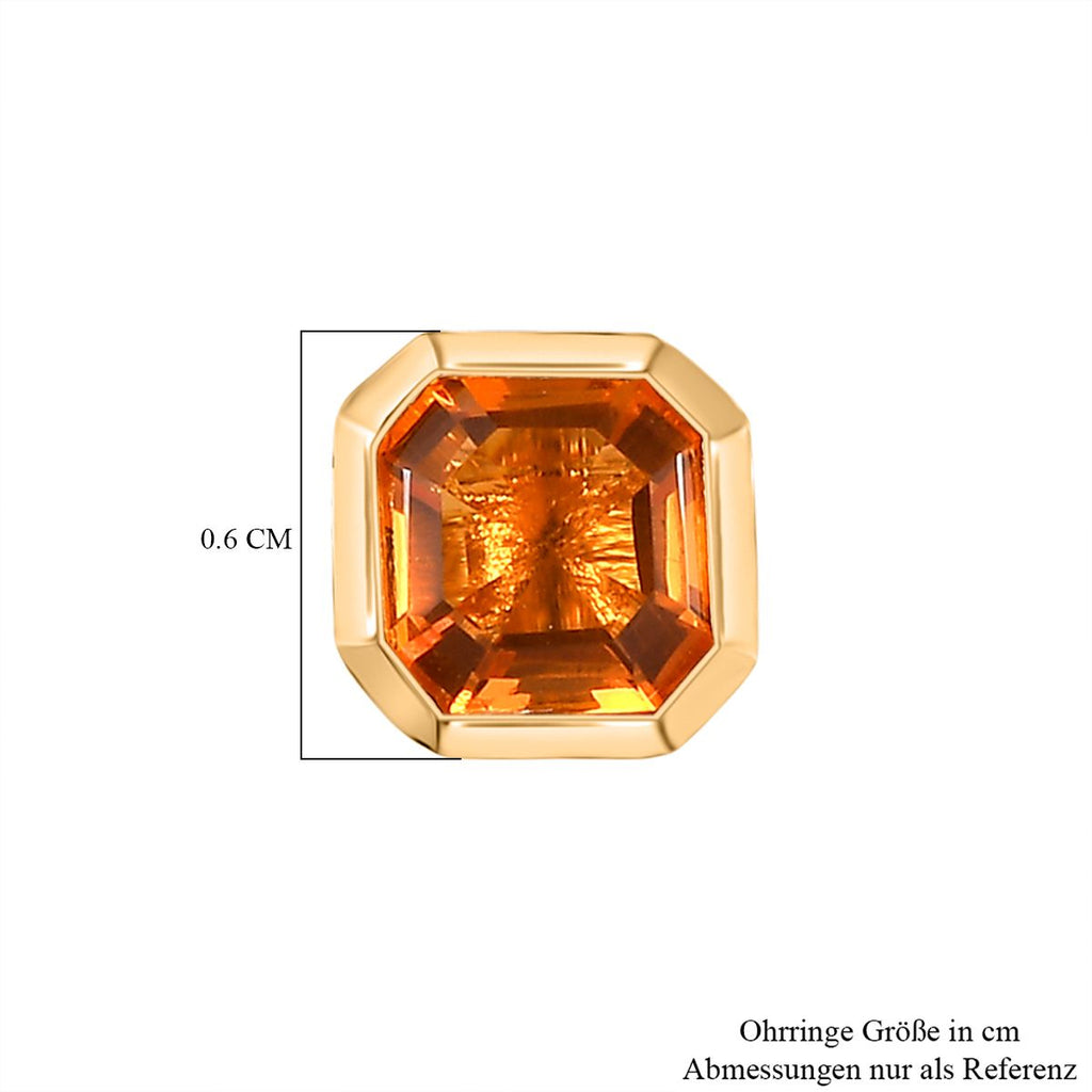 Salamanca Feueropal Ohrringe 925 Silber Gelbgold Vermeil ca. 0.83 ct