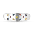 Roter Diamant P, Blauer Diamant Ring, 925 Silber platiniert (Größe 17.00), ca. 0.14 ct