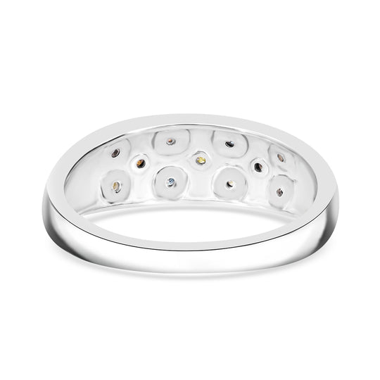 Roter Diamant P, Blauer Diamant Ring 925 Silber platiniert (Größe 20.00) ca. 0.15 ct