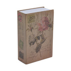 Wörterbuch-Tresor mit Blumenmuster, mit 2 Schlüsseln in Buch-Form, Größe 18x12x5,5 cm