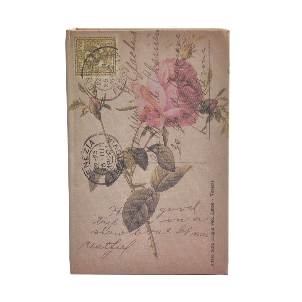 Wörterbuch-Tresor mit Blumenmuster, mit 2 Schlüsseln in Buch-Form, Größe 18x12x5,5 cm