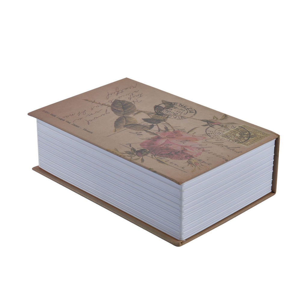 Wörterbuch-Tresor mit Blumenmuster, mit 2 Schlüsseln in Buch-Form, Größe 18x12x5,5 cm