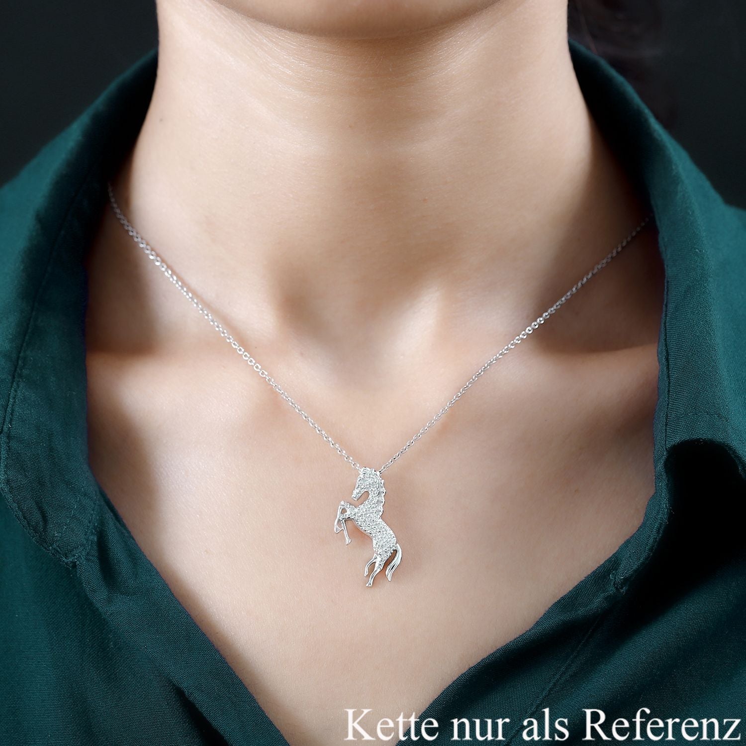 Weißer Diamant Anhänger 925 Silber platiniert ca.