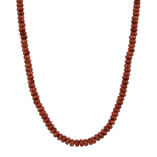 Gelbe Tigerauge Halskette, 45+5cm, Edelstahl - 200 ct.