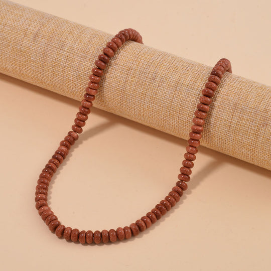 Imperial Jaspis Halskette, 45+5cm, Edelstahl - 200 ct.