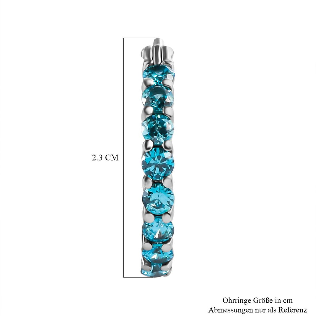 Aqua Zirkonia Ohrringe  Edelstahl ca. 5.12 ct