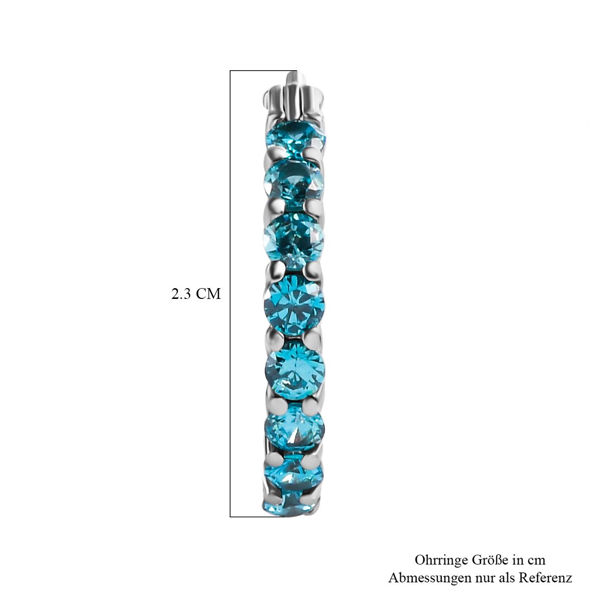 Aqua Zirkonia Ohrringe  Edelstahl ca. 5.12 ct