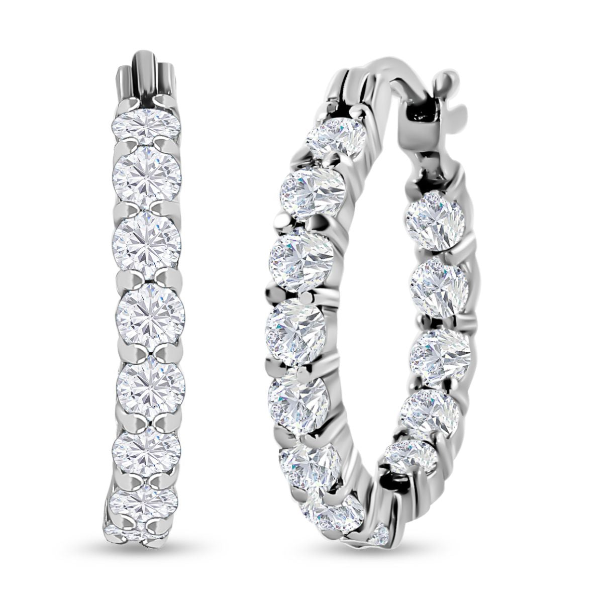 Weißer Zirkonia Ohrringe  Edelstahl ca. 5.62 ct