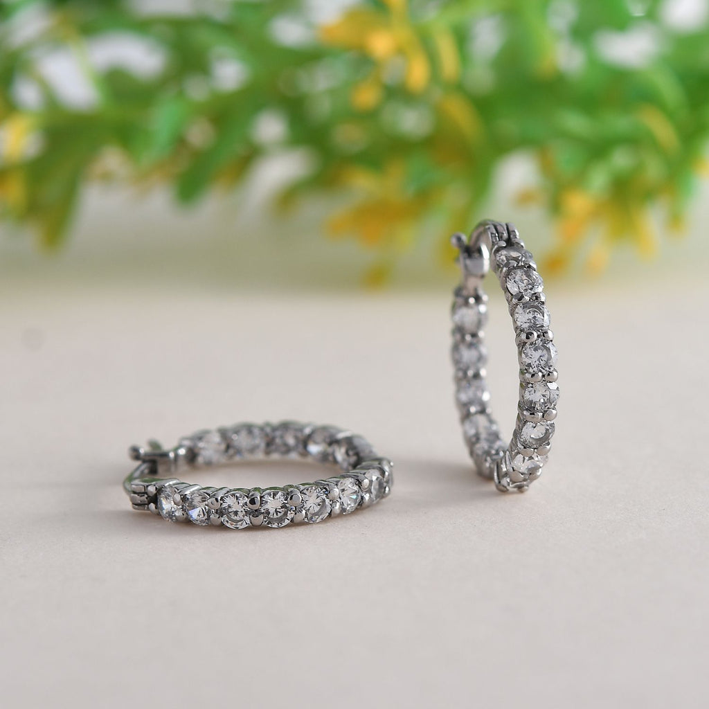 Weißer Zirkonia Ohrringe  Edelstahl ca. 5.62 ct