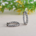 Weißer Zirkonia Ohrringe  Edelstahl ca. 5.62 ct