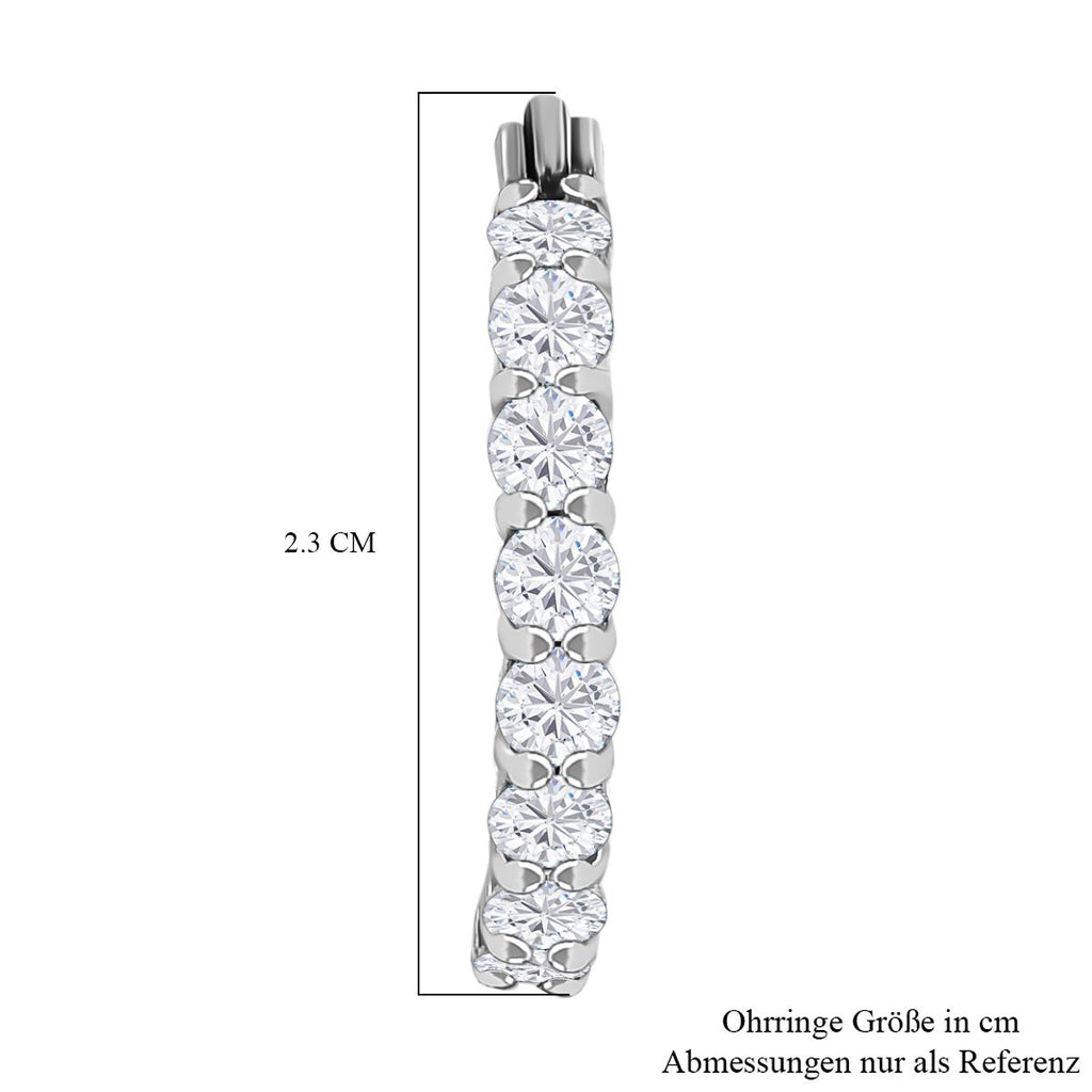 Weißer Zirkonia Ohrringe  Edelstahl ca. 5.62 ct