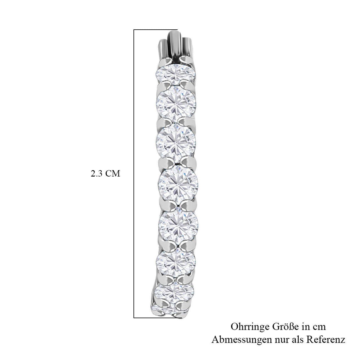 Weißer Zirkonia Ohrringe  Edelstahl ca. 5.62 ct