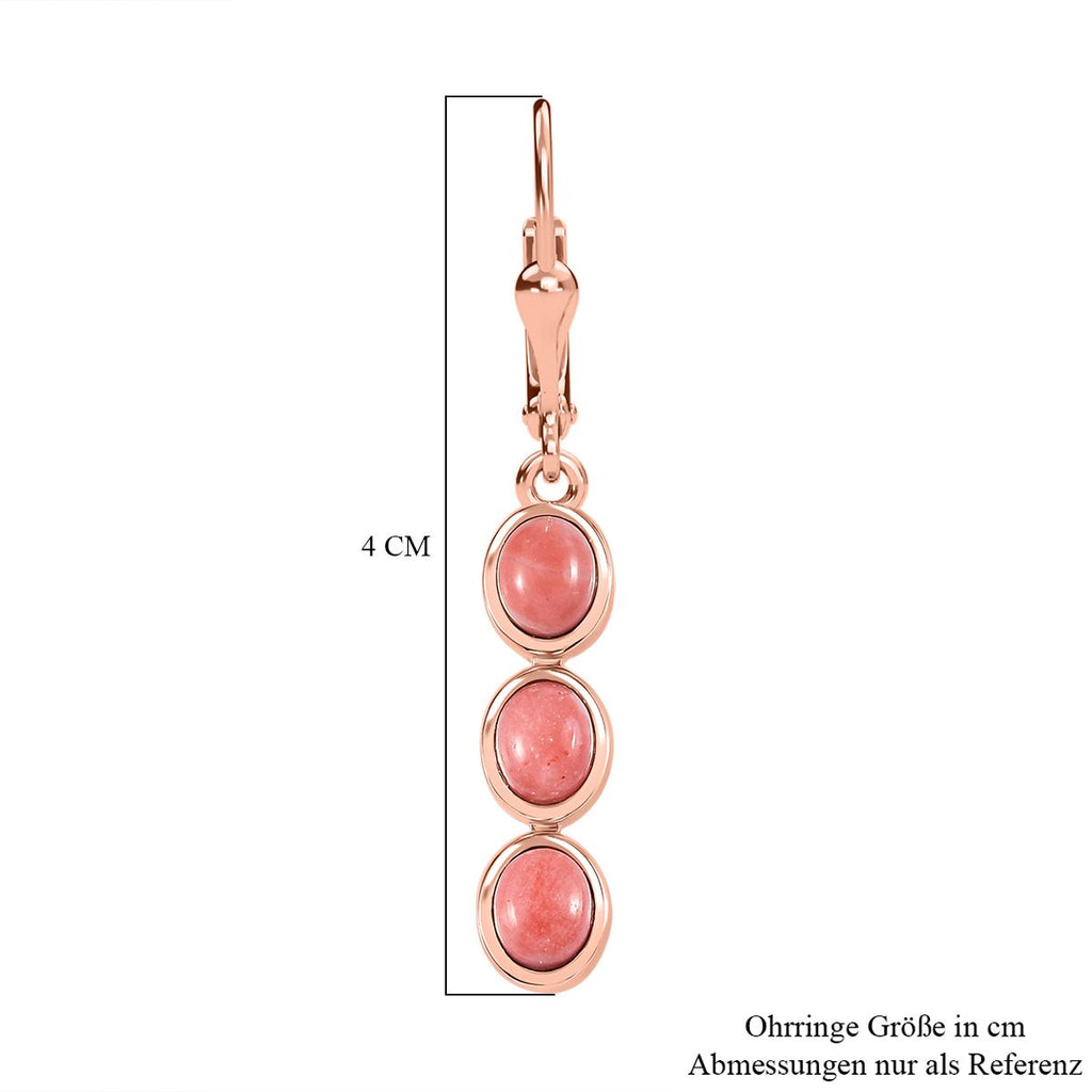 Natürlicher, AAA Oregon Pfirsich Opal Ohrringe, 925 Silber Roségold Vermeil, ca. 1.70 ct
