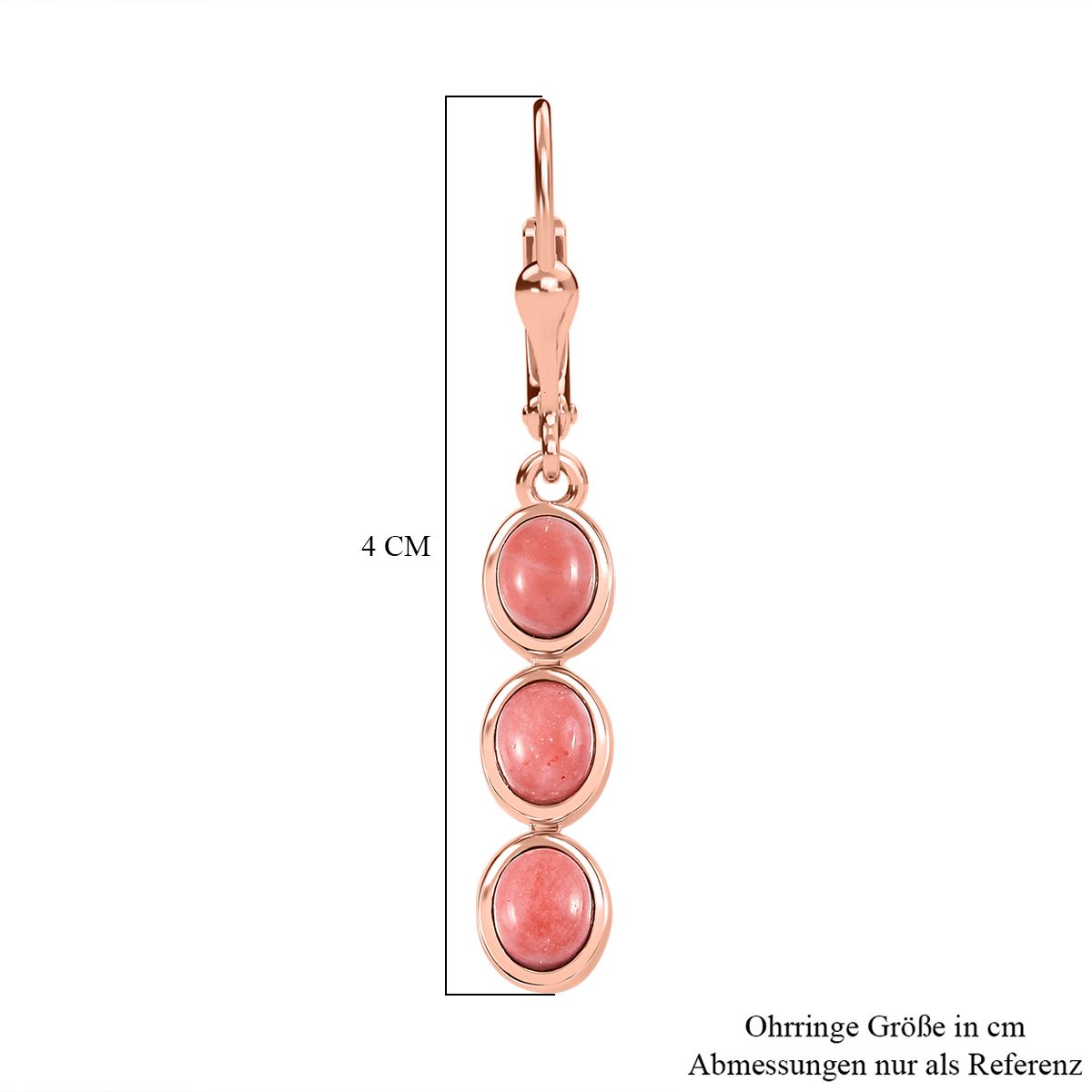 Natürlicher, AAA Oregon Pfirsich Opal Ohrringe, 925 Silber Roségold Vermeil, ca. 1.70 ct