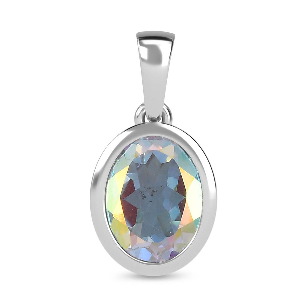 Merkur mystischer Topas Anhänger 925 Silber platiniert ca. 2,04 ct.