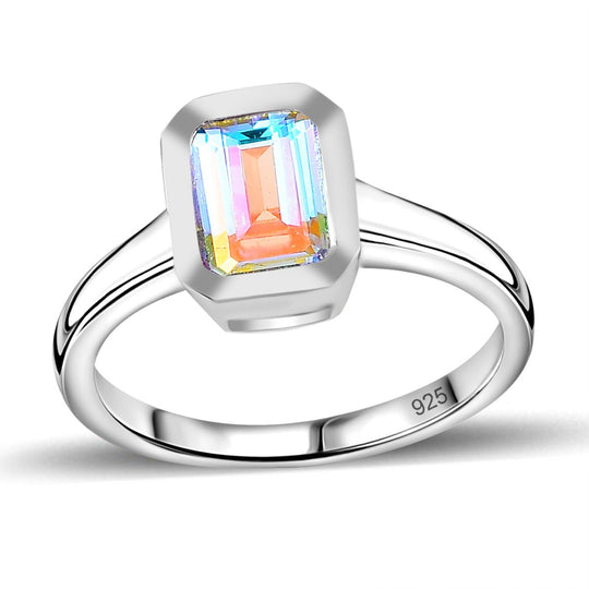 Merkur mystischer Topas Ring, 925 Silber platiniert, (Größe 17.00) ca. 1.49 ct