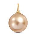 EXTREME SELTEN ILIANA - AAA Goldene Südsee Perle (13-14 mm) Anhänger, 750 Gelb Gold