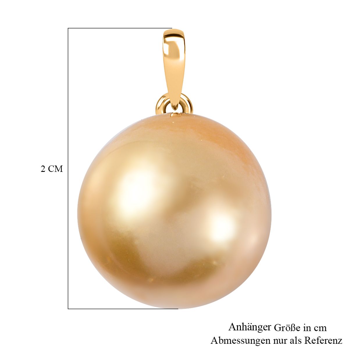 EXTREME SELTEN ILIANA - AAA Goldene Südsee Perle (13-14 mm) Anhänger, 750 Gelb Gold